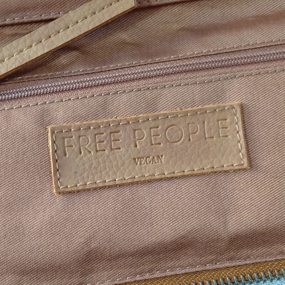 Free People Vegan Leather Zip Around Wallet Women's Brown Wristlet